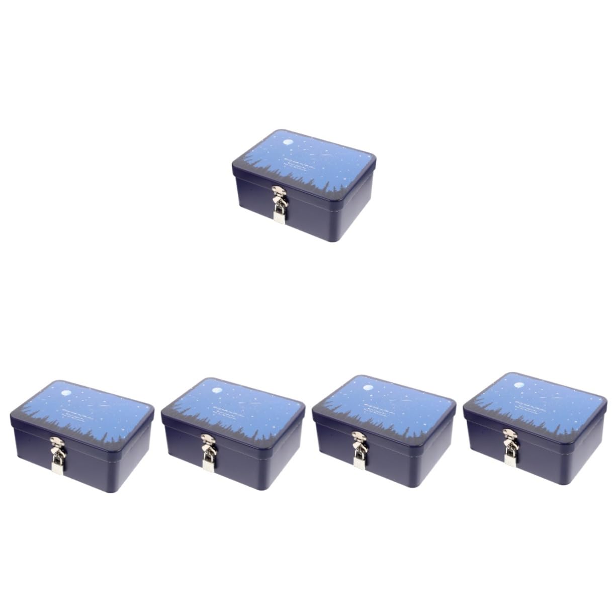 Alipis 5 Pezzi Scatola Di Immagazzinaggio Custodia In Lamiera Stagnata Lattine Vuote Barattoli Vuoti Custodia Con Serratura Vaso Scrigno Di Gioielli Contenitori Vuoti Di Banda