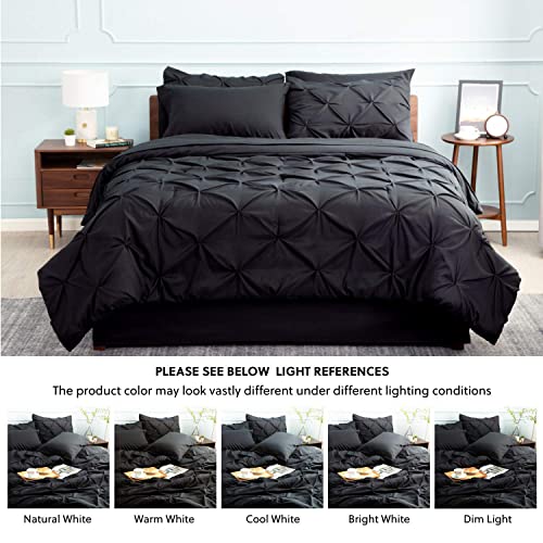 Bedsure-Bedding-Comforter-Sets-Bed-Set-Queen-Black-8-Pieces-Pintuck-Black-Bed-in-A-Bag-with-Comforters-Sheets-Pillowcases-Shams-Kids-Bedding-Set Bedsure-Bedding-Comforter-Sets-Bed-Set-Queen-Black-8-Pieces-Pintuck-Black-Bed-in-A-Bag-with-Comforters-Sheets-Pillowcases-Shams-Kids-Bedding-Set