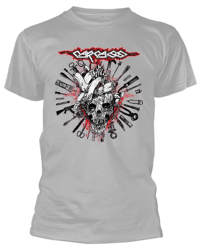 Razamataz Unisex Grey Carcass 'Still Rotten To The Gore' (Grey) T-Shirt (As8, Alpha, S, Regular, Regular)