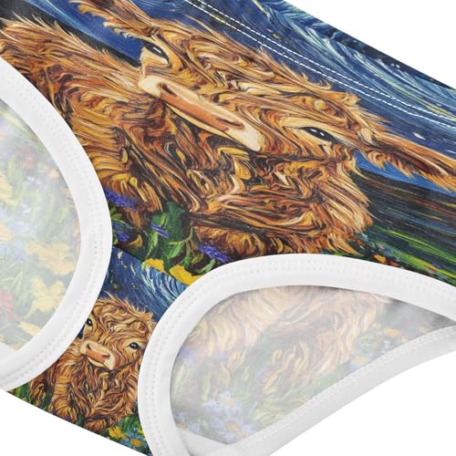 Cute Baby Highland Cow Van Gogh Starry Night Toddler Girls's Underwear 2T 202b85824
