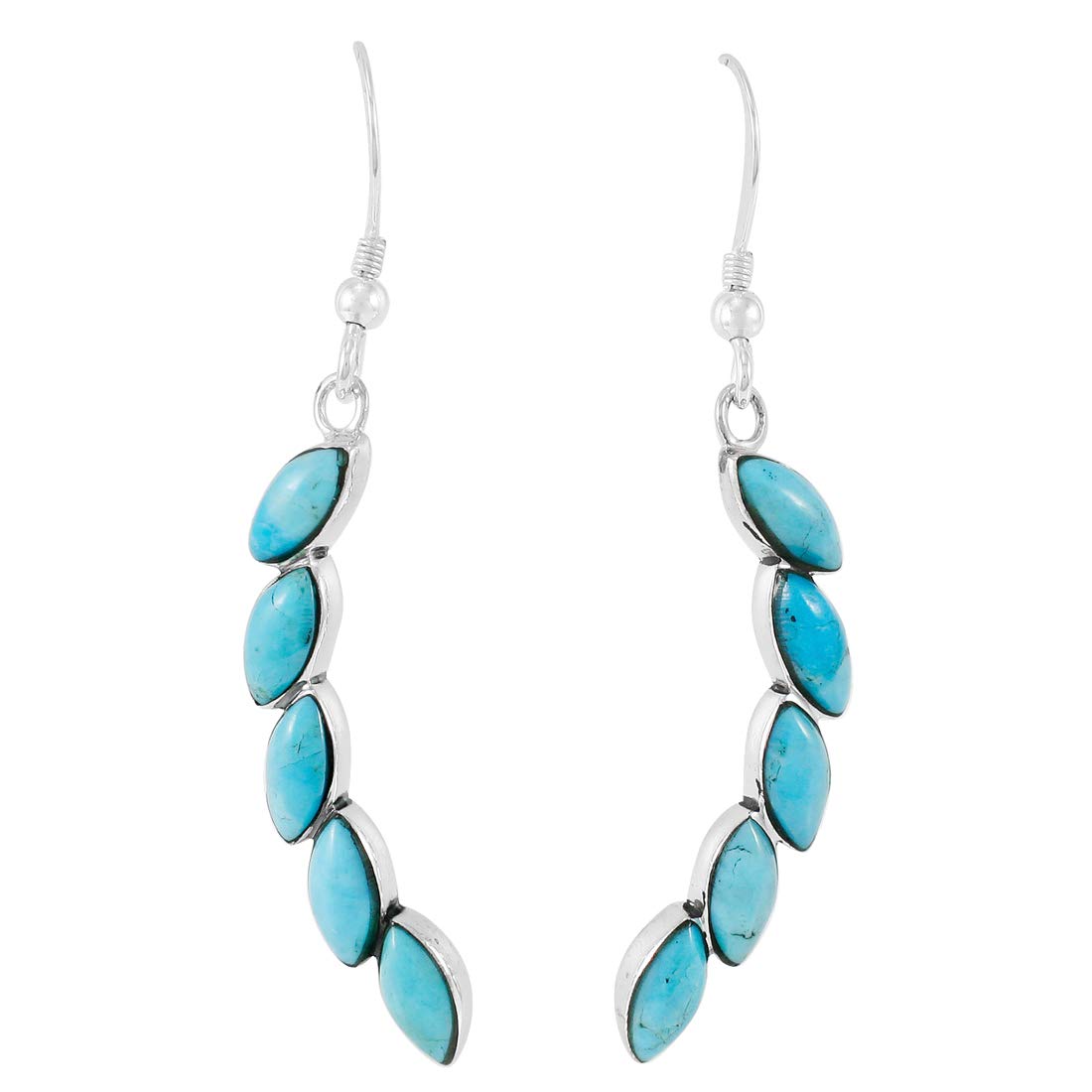 Turquoise NetworkTurquoise Earrings 925 Sterling Silver & Genuine Turquoise
