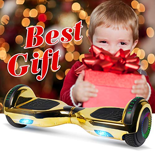 Felimoda Hoverboard with Bluetooth, 6.5” LED Light Wheel Self Balancing Scooter, Two-Wheel Hoverboard, Electric Scooter for Kids & Adult, UL2272 Certified Self Balancing Hoverboards - Golden