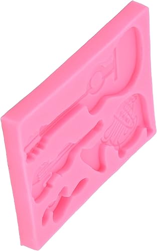 Miniatura 8 de Molde de silicona, forma de guitarra de bricolaje, decoración de pastel de fondant de chocolate, para el hogar, panadería, cocina