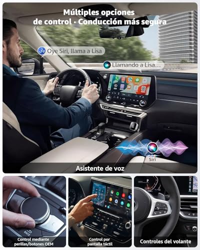 Miniatura 5 de Adaptador CarPlay Inalámbrico y Android Auto, Mini Convertidor USB-A/USB-C Plug & Play, de Cable a Inalámbrico, WiFi 2.4GHz/5GHz, Conexión Automática, para Coches con CarPlay, Plata
