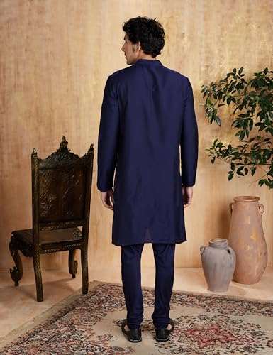 Image of Amazon Brand - Symbol Men Festive Long Regular Fit Kurta & Pyjama Set (2Pcs)
