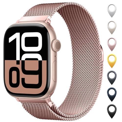 Stainless Steel Mesh Loop Apple Watch Band 38–49mm Rose Pink