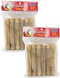 (2 Pack) Pressed Rawhide Bones, 8 Inches each (2 Packages each Containing 6 Bones / 12 Total)