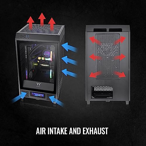 Gabinete para PC Thermaltake Tower 200 Mini-ITX, con 2 ventiladores CT140 de 140 mm preinstalados, soporta GPU de hasta 380 mm, modelo CA-1X9-00S1WN-00, color negro, garantía de 3 años miniatura 4
