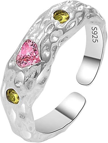 Miniatura 6 de Anillo de piedra natural púrpura con luna y estrella, chapado en oro de 18 quilates, anillo abierto ajustable para mujeres y niñas