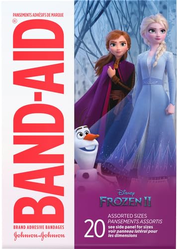 Image of Band-Aid Brand Sterile Adhesive Individually Wrapped Bandages for Kids Featuring Disney Frozen Characters, for First Aid & Wound Care of Minor Cuts & Scrapes, Assorted Sizes, 20 ct (Pack of 2)