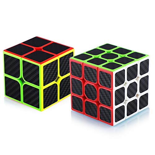 Speed Cube Set 2 Pack, Magic Cube Set,2x2 3x3, Smooth Sticker Magic Cube Set