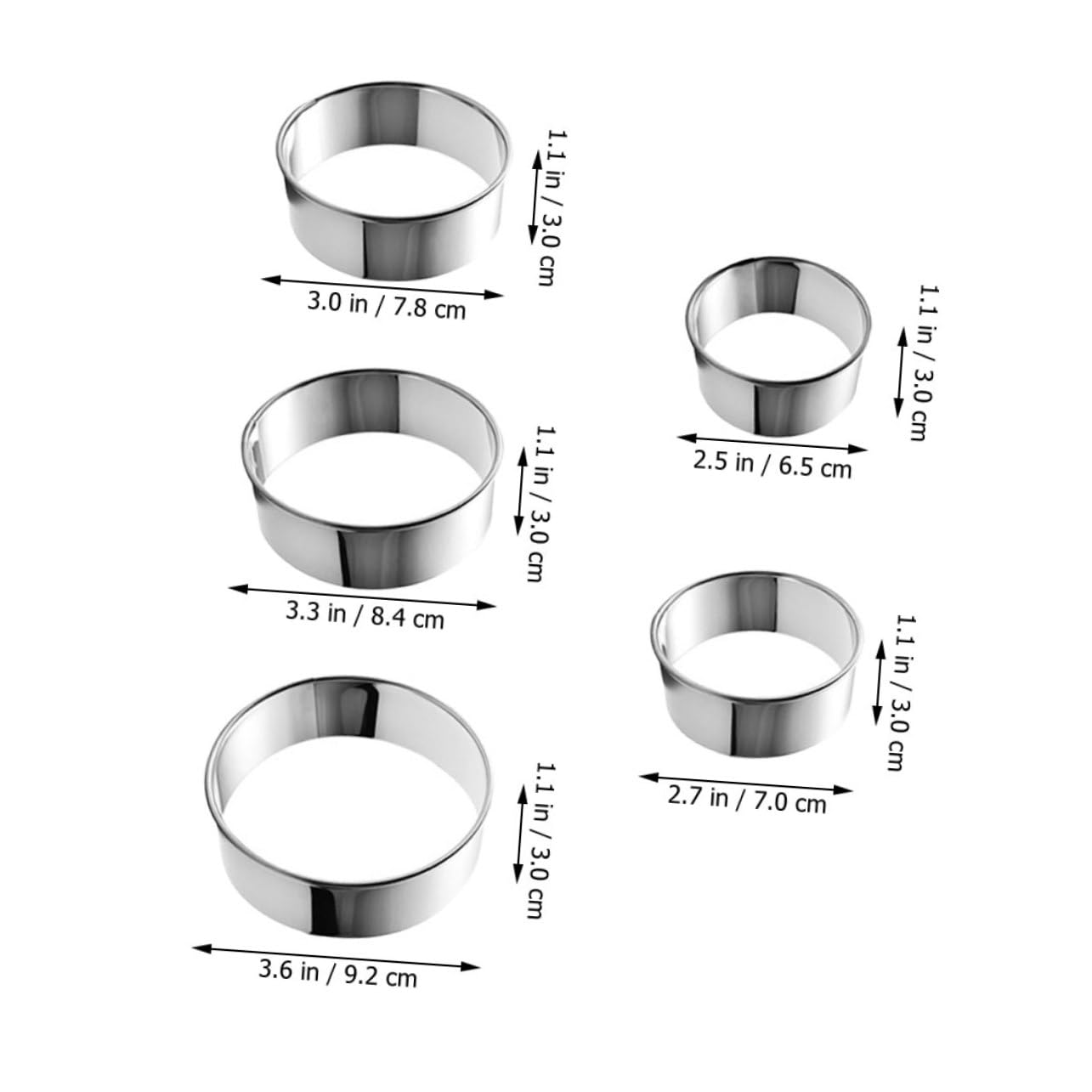 STOBAZA 1set Mousse Stainless Steel Cake Mold for Home Baking for Mousse Desserts and Pastry Decoration and Convenient Baking Tool