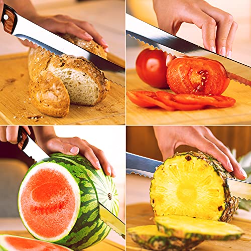 Mama's Great Ultra Sharp Serrated Bread Knife For Homemade Bread With 10.5 Inch Wide Wavy Edge #TOP4