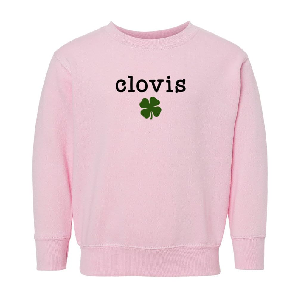 Clovis Shamrock Kids Sweatshirt Toddler 2T Pink