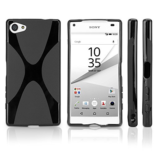BoxWave Case Compatible with Sony Xperia Z5 Compact (Case Bodysuit, Premium Textured TPU Rubber Gel Skin Case for Sony Xperia Z5 Compact - Jet Black