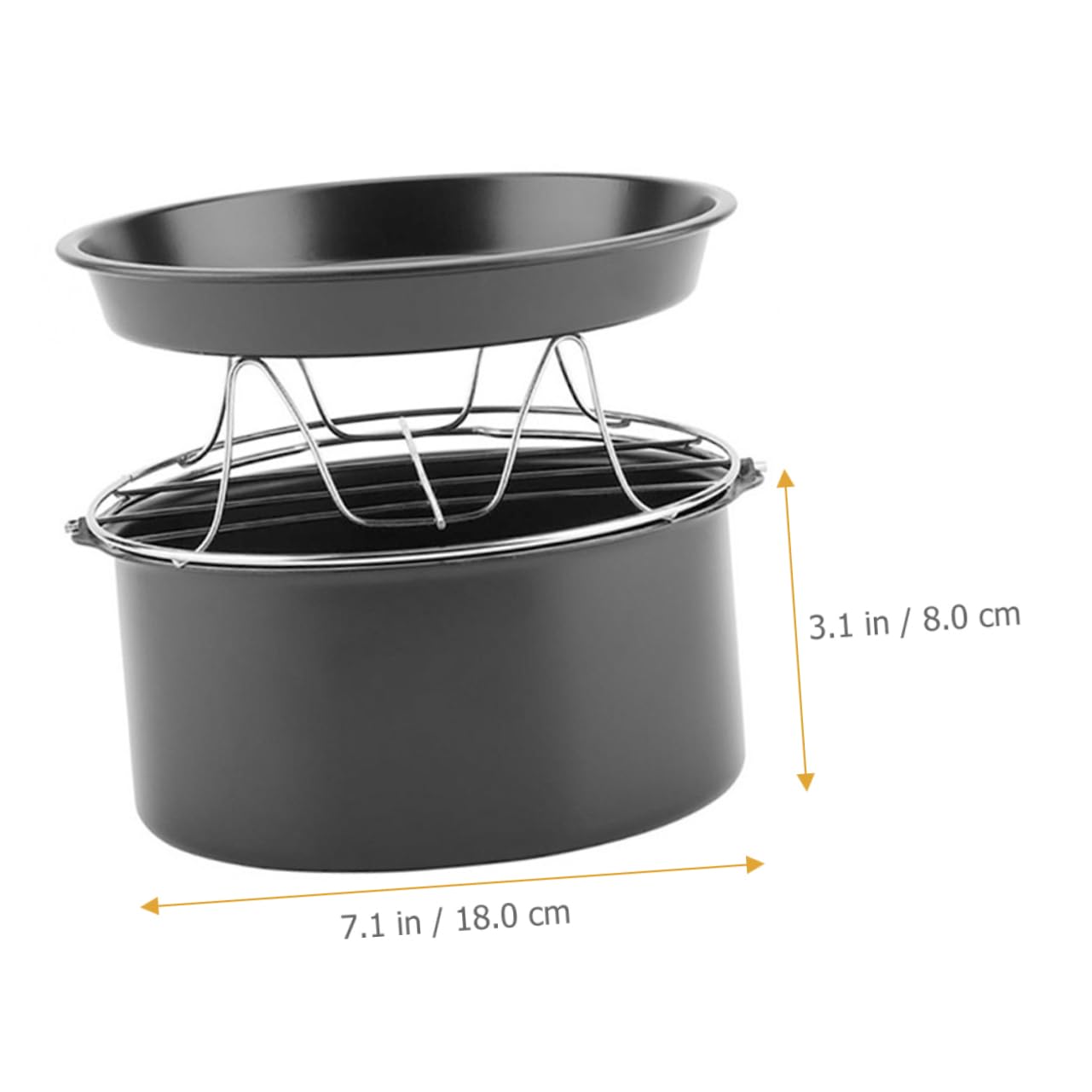 TOPBATHY Teglia per Friggitrice ad Aria Teglia per Dolci Set di Teglie da Accessori per Friggitrice ad Aria da Forno in Acciaio Inossidabile
