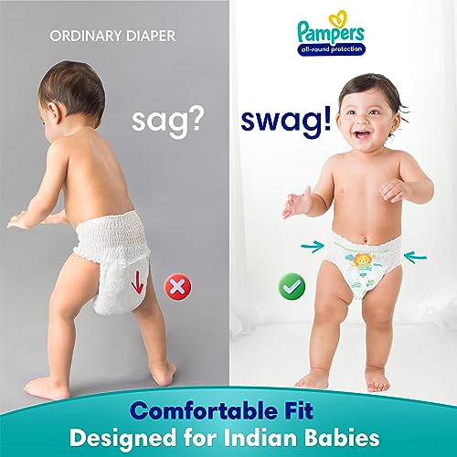 Image of Pampers All round Protection Pants Style Baby Diapers, XXX-Large (XXXL) Size, 23 Count, Anti Rash Blanket, Lotion with Aloe Vera, 17+ kgs Diapers (Pack of 2)
