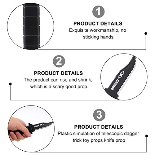NUOBESTY 10 peças de facas retráteis de Halloween adereços complicados para acessórios de mágica par