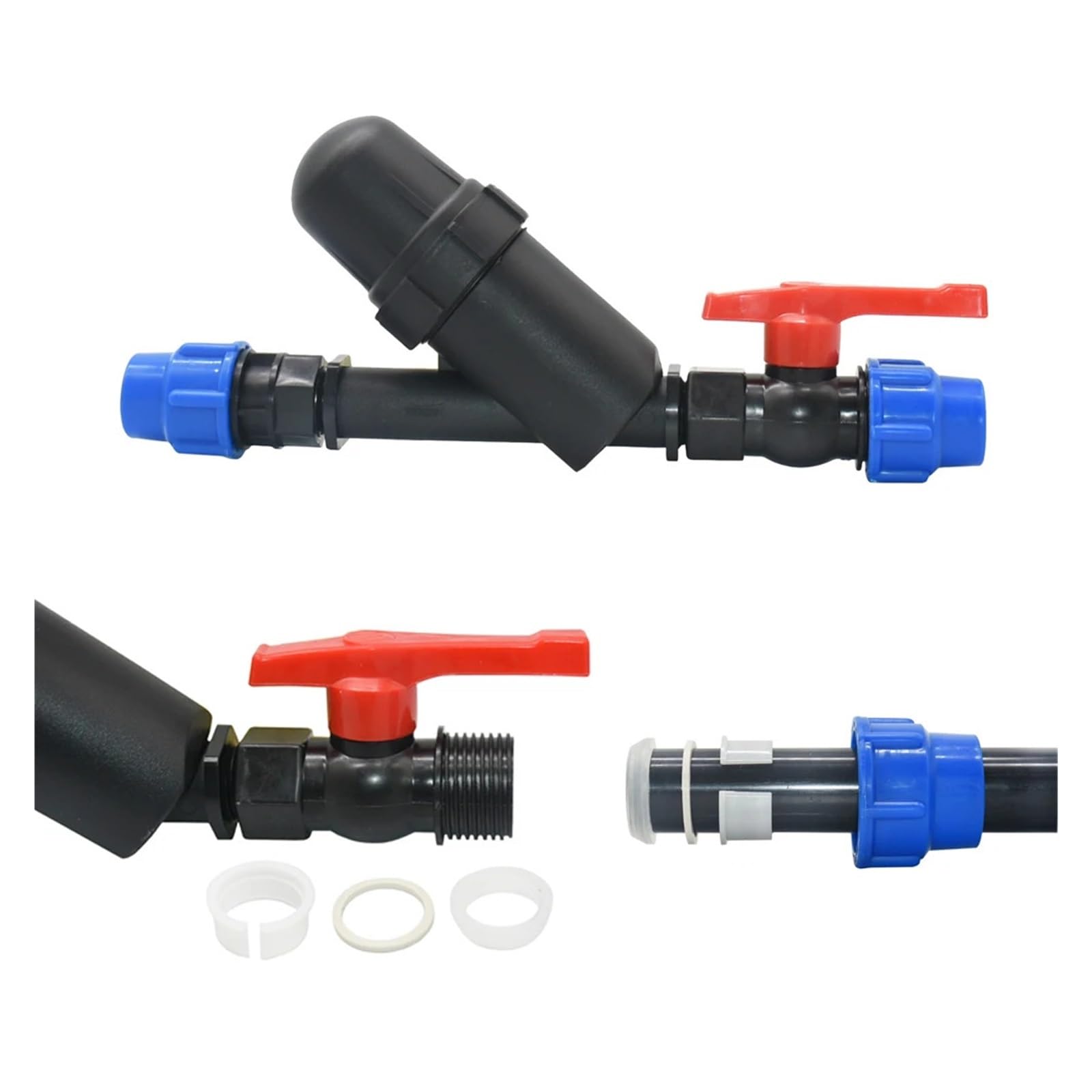 3/4 "1" 1.2 ".5" 2 pollici Filtro for l'acqua 25/32/40/50/63mm Tubo in PE Connettore rapido Rubinetto for l'irrigazione Raccordo for tubo in plastica(32mm)