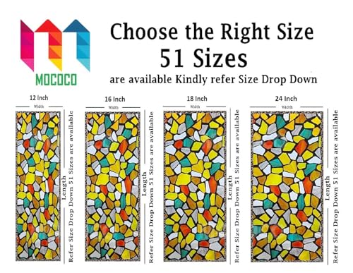 Image of MOCOCO Premium Vinyl Privacy Stained Window Glass Sticker (24x12 Inch) - Self-Adhesive Decorative Film Opaque Sheet Tint Wallpaper for Glass Cover Window, Door, Office, Home.| Anti-UV. 6D Stones