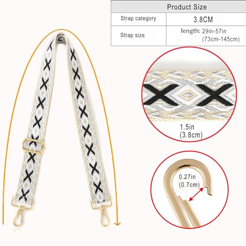 Image of Purse Strap Wide Replacement Crossbody Strap Handbag Guitar Strap Purse Shoulder Strap Adjustable