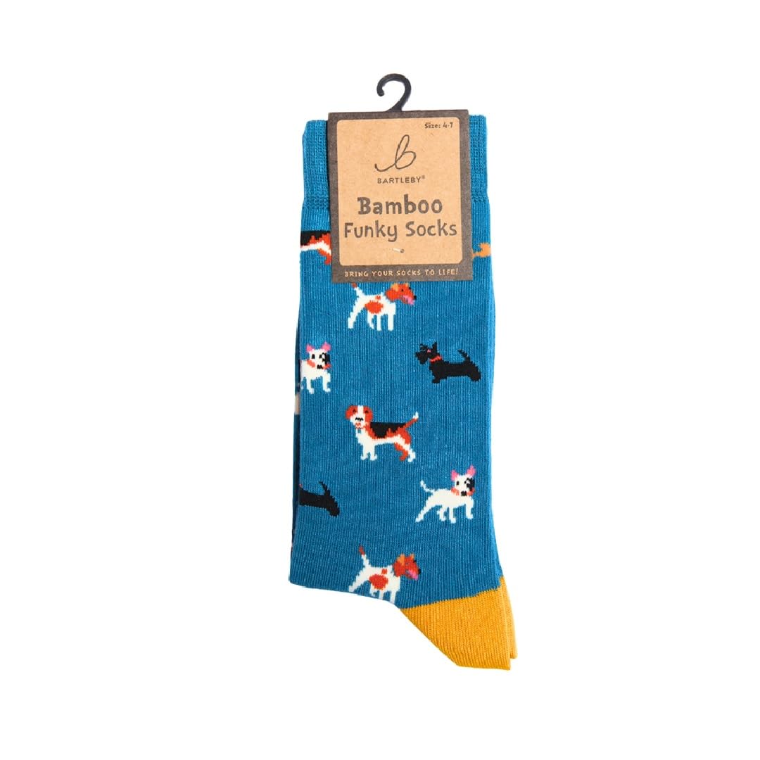 Bartleby Unisex Multicolour Ladies Funky Bamboo Socks - Doggy Divas Design, Cartoon, Size 4-7, 1 Pair