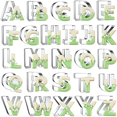 Xzhloym Alphabet Letter Cookie Cutters Cover