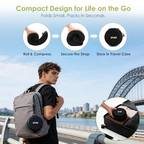 Image of Premium Travel Pillow for Airplanes, Ergonomic Neck Pillow for Long Flights | 100% Pure Memory Foam Travel Neck Pillow with 360 Neck & Chin Support, U-Shaped Airplane Pillow, Petal-Shaped Support