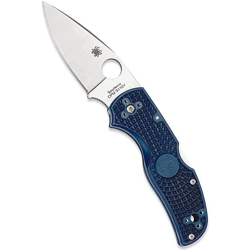 Spyderco Native 5 Lightweight Signature Knife with 2.95" CPM S110V Steel Blade and Dark Blue FRN Handle - PlainEdge - C41PDBL5