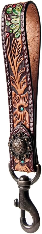 American Darling Hand Tooled Genuine Leather Handle Strap for Wristlet Bag Phone Wrist Keychain Wallet Purse Clutch Cellphone