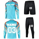 LJYTMZ Torwarttrikot Kinder Erwachsene mit Namen Nummer Team Torwartset Benutzerdefiniert Torwart Trikots Heim/Auswärts Jersey Kinder Erwachsenen Fußballtrikot Geschenk