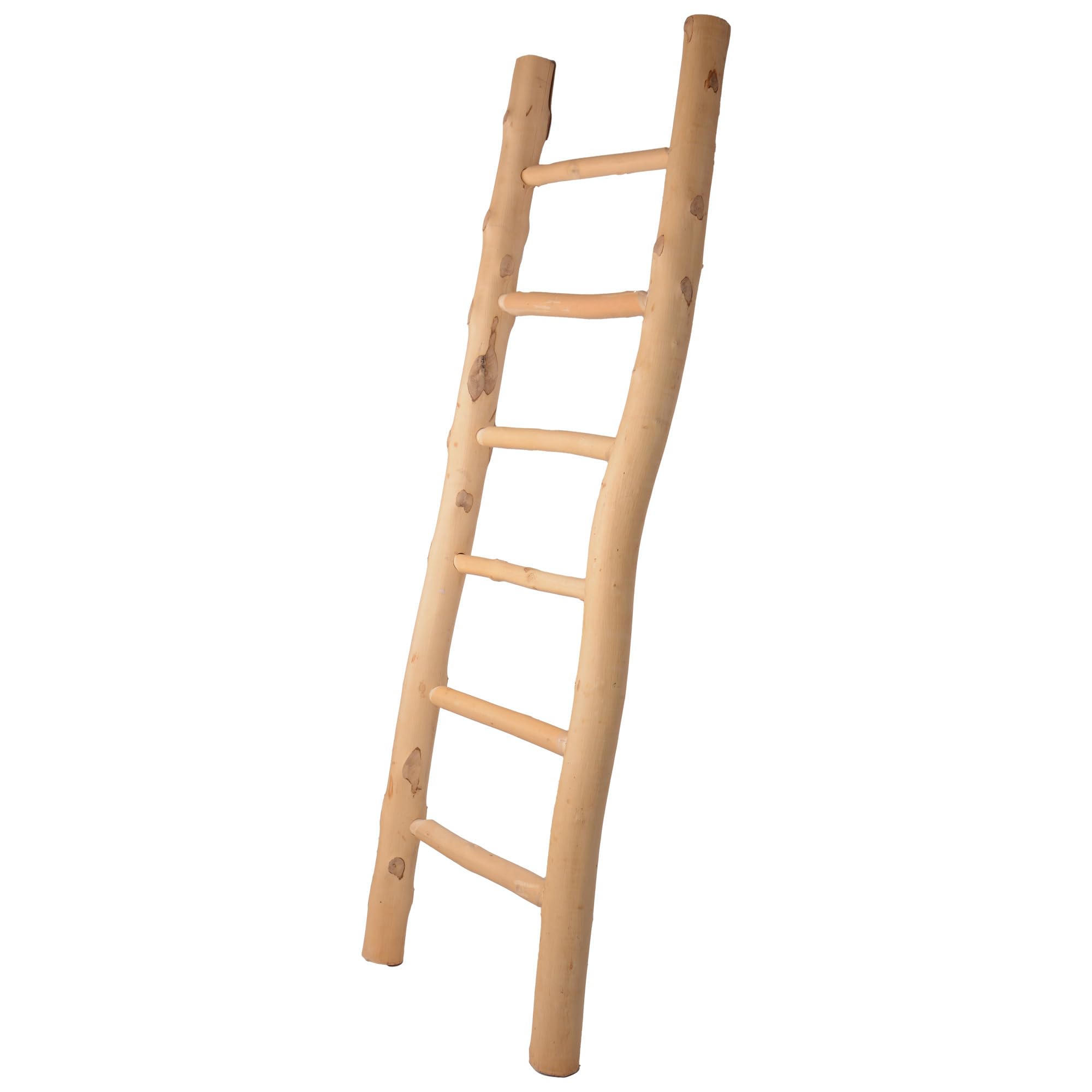 UNUS Dekoleiter 140cm, Holzleiter Deko Leiter, 6 Stufen, Natur