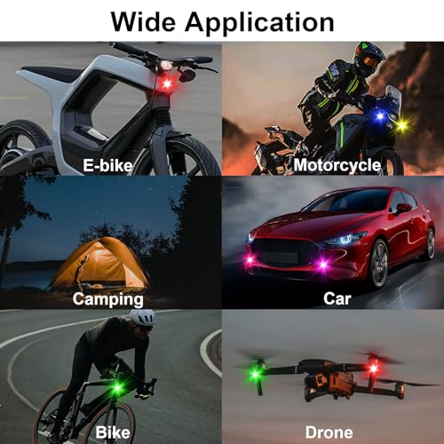 Lycaresun 001 4Pcs Wireless Led Strobe Lights With Remote Control, 8 Colors Usb Rechargeable Anti-Collision Warning Light, High Brightness Wireless Led Lights For Car Drone Truck Motorcycle Aircraft Bike thumb #6