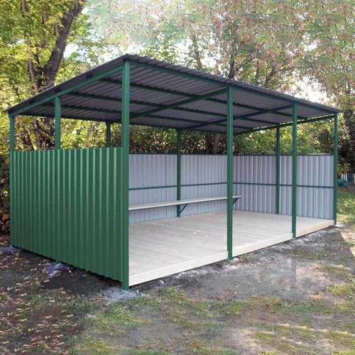 Mondeer Panel para Tejado, Placa de Acero Trapezoidal de 115 x 45cm para Cubierta de Garaje 8