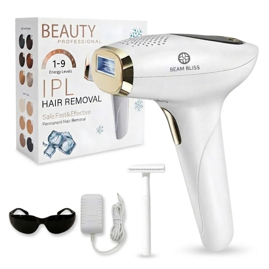IPL Laser Hair Removal for Women with Ice Cooling Function, 999,999 Flashes Painless Electrolysis Permanent Hair Removal, Hair Removal Device for Armpits Legs Arms Bikini Line