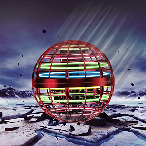 Flying Nebula Orb Toy Built In Rgb Light 360°Rotating Hover Ball Outdoor Cool Things Toy For Kid Adult Playing,Flying Spinner Ball Toy Flying Space Boomerang Orb,Spinner Ufo Drone (Red) #TOP6