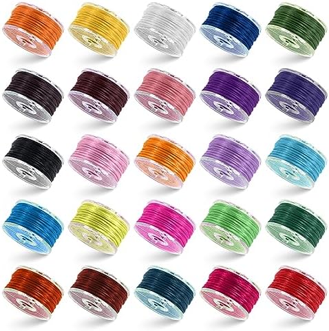 Amazon.com: SWEETQIAO 25 Colors Elastic String Set Stretchy String for ...