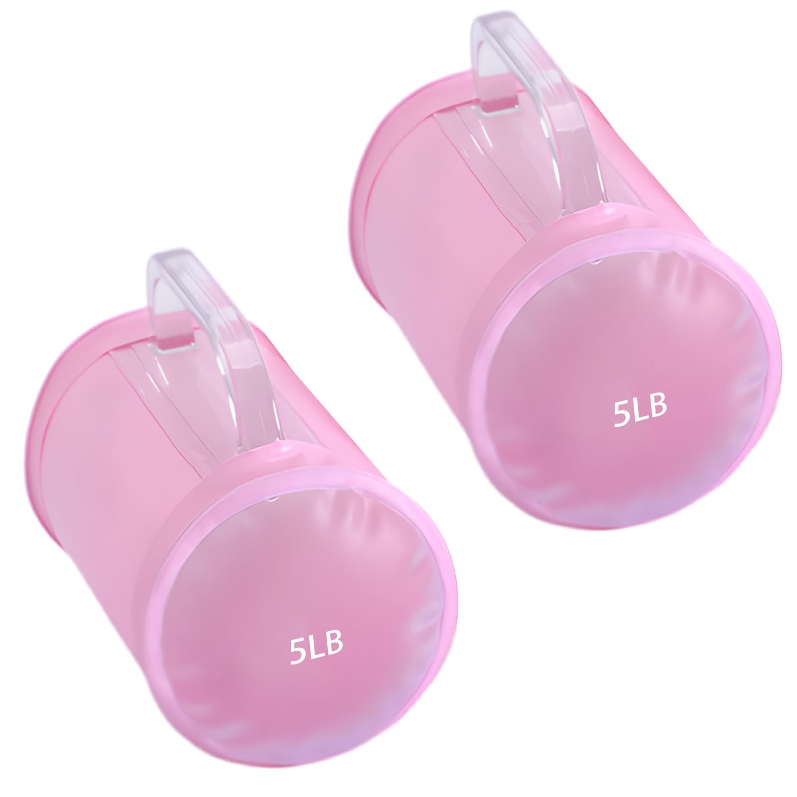 Packool 2 Pcs Water Dumbbells Set, Fillable PVC Exercise Weights with Handle, Adjustable 5.5 lb Each, Foldable 5.5 x 6.3 in Fitness Gear for Home Workouts Travel Aerobics Indoor Training