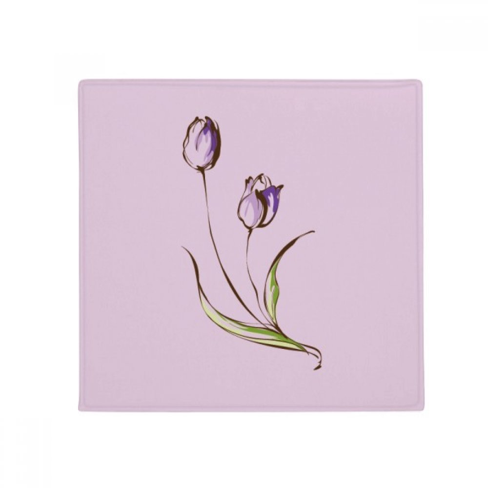 Tapis antidérapant pour animaux domestiques motif tulipe pourpre