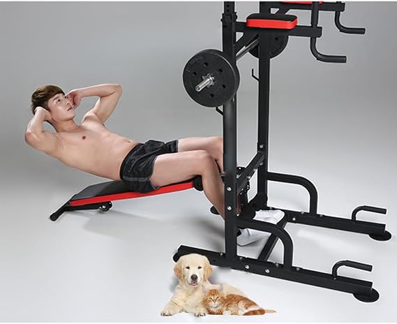 Power Tower Dip Station Pull Up Bar for Fitness Home Gym Workout, Multi-Function Adjustable Height Fitness Strength Training Exercise Equipment