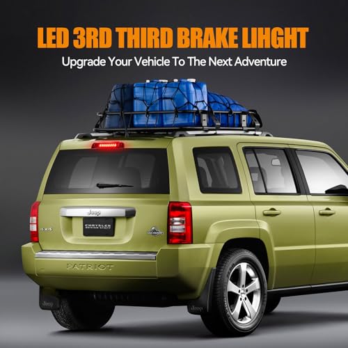 Image of Third 3rd Brake Light LED for 2007-2017 Jeep Patriot, High Mount Rear Brake Lights Assembly for 07-17 Jeep Patriot, Waterproof Center Cab Lamp Stop Light (Red)