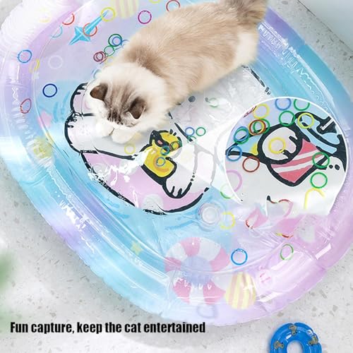Jouet d'eau de chat sensoriel rectangle Tapis de jeu rafraîchissant pour félin - 3