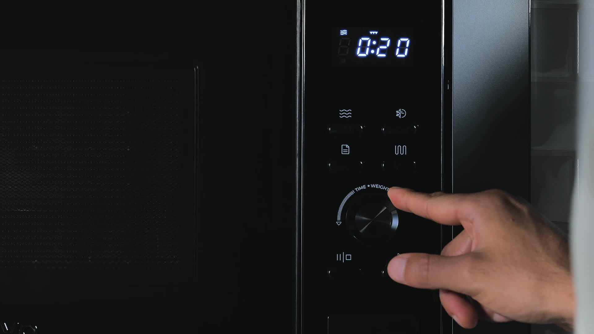 Micro-Ondes Intégré EVVO Mi30 Black 21L - Grill 1000W, Multifonction, Décongélation, Minuterie 60 Min, Écran Numérique, Finition Noire Brillante