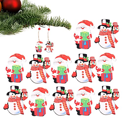 para árboles de Navidad, navideños personalizados con de regalo de Papá Noel - manualidades colgantes de madera para el árbol de Navidad, escaleras, chimenea,