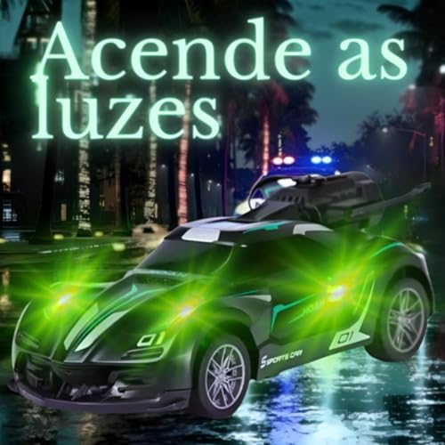 Carrinho Brinquedo Com Controle Remoto que Solta Fumaça e Luzes da Sirene (Vermelho)