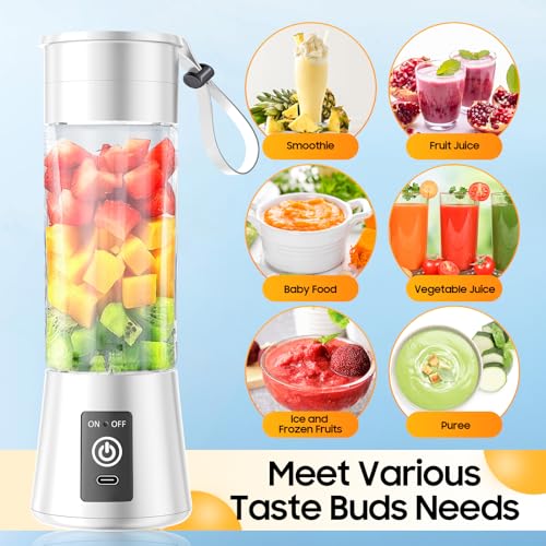 Image of Cordless Portable Personal Size Blender - Mini Blender Make Smoothies and Shakes, 380Ml BPA Free Travel Cup, Powerful Blending Suit in Office /Home /Gym