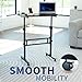 VIVO Mobile 32 x 16 inch Computer Workstation, Standing Portable Desk with Wheels for Laptop Work, Home Office, Black, CART-V02A