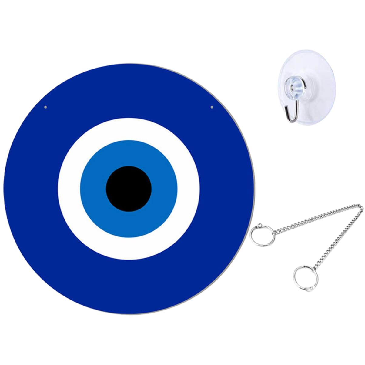 Homoyoyo 1set Evil Eye Hanging Pendant Amulet Home Decor Chain and Suction Hook Unique Wall Ornament for Protection and Luck Home Office Shop