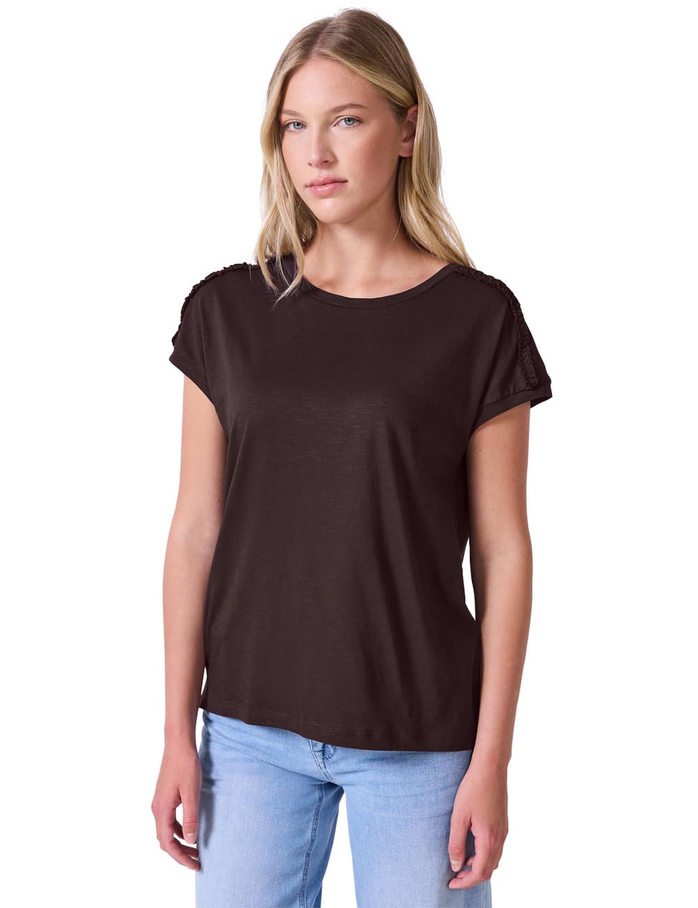 Damen Shirt mit Schulterdetail