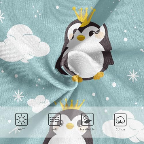 Penguin Wearing Crown Girls' Underwear Cotton Cute Girls Briefs Soft Toddler Underwear 2T3